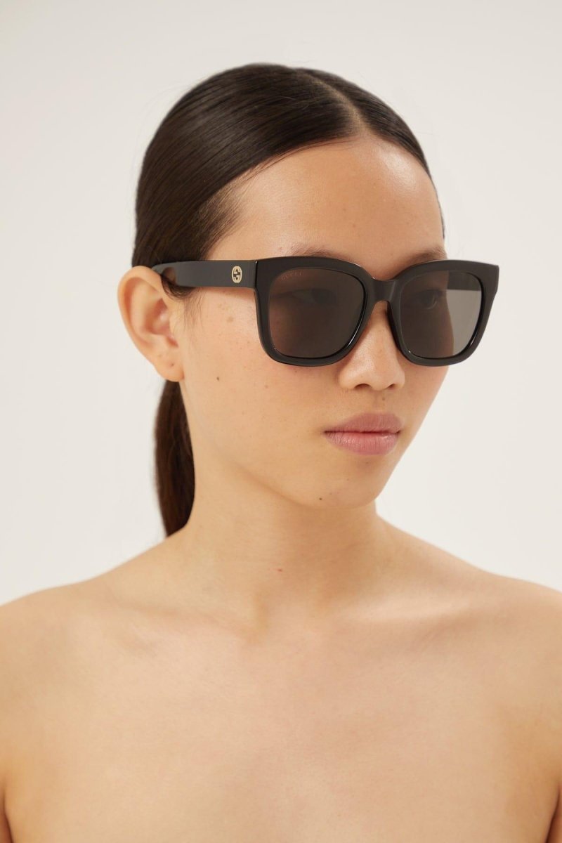 Squared black acetate sunglasses – timeless, pure and simple – LUX VERSE Luxury Designer Fashion Outlet