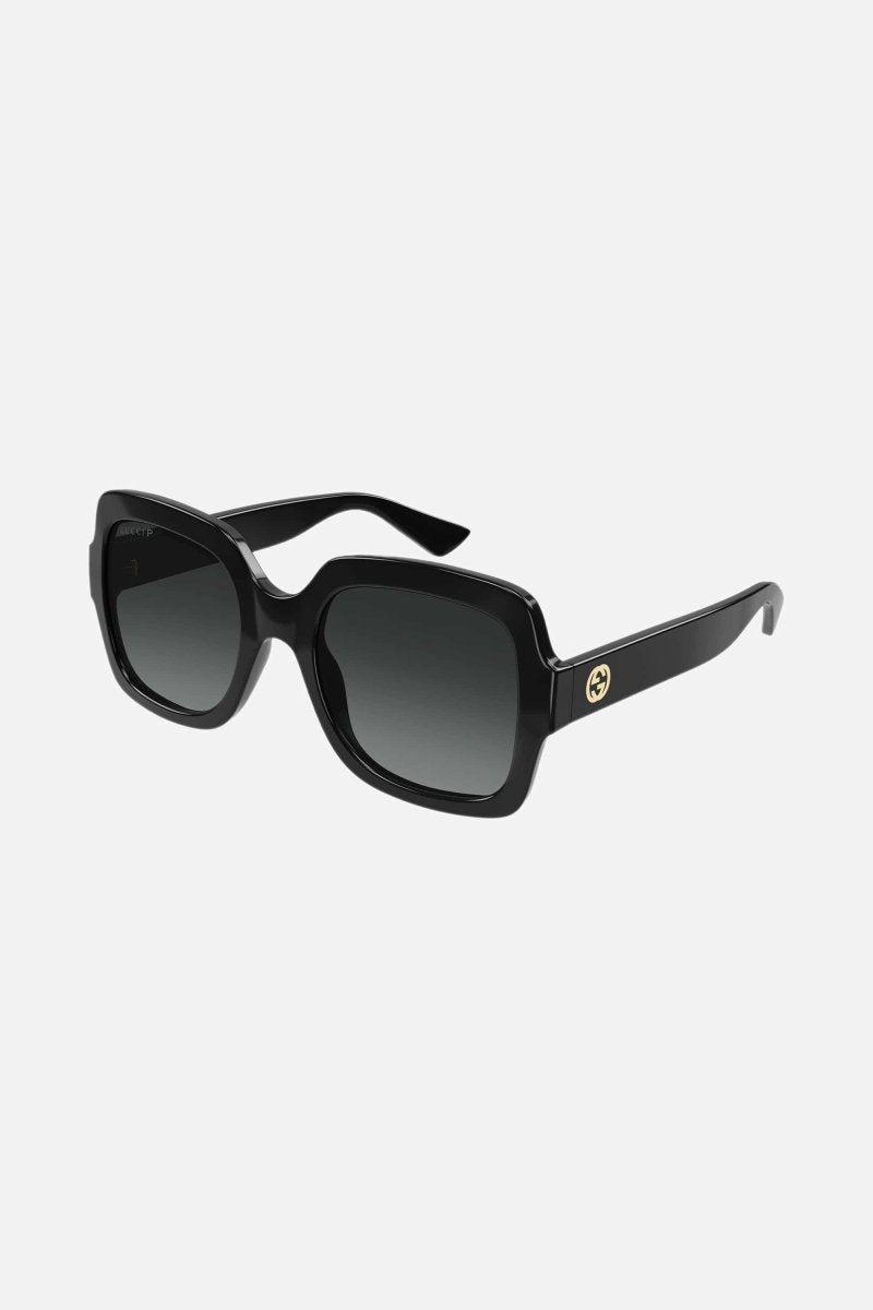 Squared black thin acetate sunglasses – oversized squared shape – LUX VERSE Luxury Designer Fashion Outlet