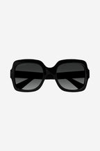 Squared black thin acetate sunglasses – gG logo on temples – LUX VERSE Luxury Designer Fashion Outlet