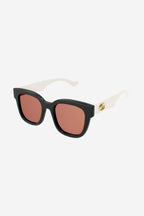 Squared femenine black and ivory sunglasses – pared-back simplicity characterises the essential shapes, lines and colours of this – LUX VERSE Luxury Designer Fashion Outlet