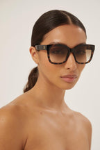 Squared havana acetate sunglasses – oversized squared shape – LUX VERSE Luxury Designer Fashion Outlet