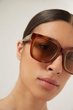 Squared havana sunglasses – precious, sought-after, on trend; with one foot in the future and the other firmly – LUX VERSE Luxury Designer Fashion Outlet
