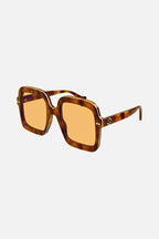 Squared oversize havana sunglasses – this oversize square style has an enamel detail that emphasizes the shape, the GG – LUX VERSE Luxury Designer Fashion Outlet