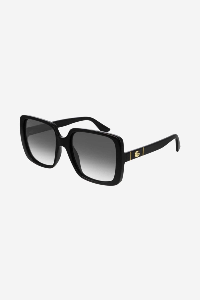 Squared oversized femenine black sunglasses – Collection Iconic squared shape interpreted in a easy to wear and elegant mood – LUX VERSE Luxury Designer Fashion Outlet