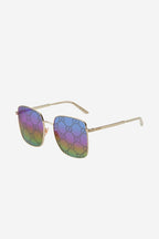 Squared sunglasses with logo all over logo on lenses – new fashionable story fully expressing iconic and elegant mood directly linked – LUX VERSE Luxury Designer Fashion Outlet