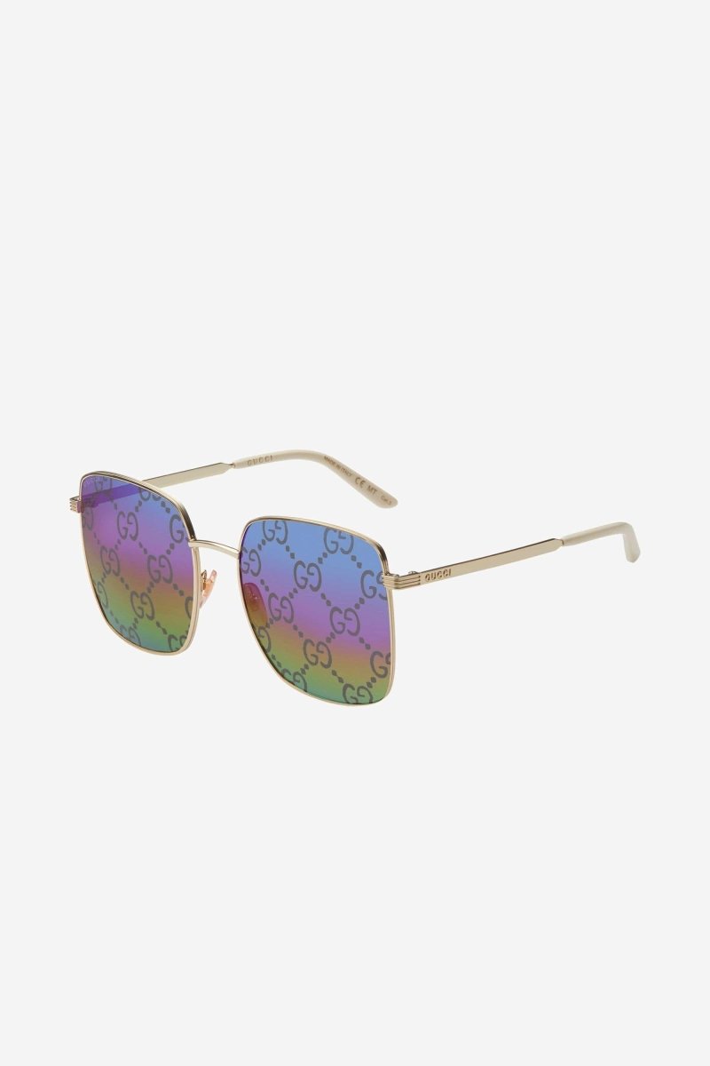 Squared sunglasses with logo all over logo on lenses – new fashionable story fully expressing iconic and elegant mood directly linked – LUX VERSE Luxury Designer Fashion Outlet