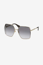 Ultra feminine oversized metal sunglasses – this masculine rectangular shape in black acetate is embellished with a web – LUX VERSE Luxury Designer Fashion Outlet