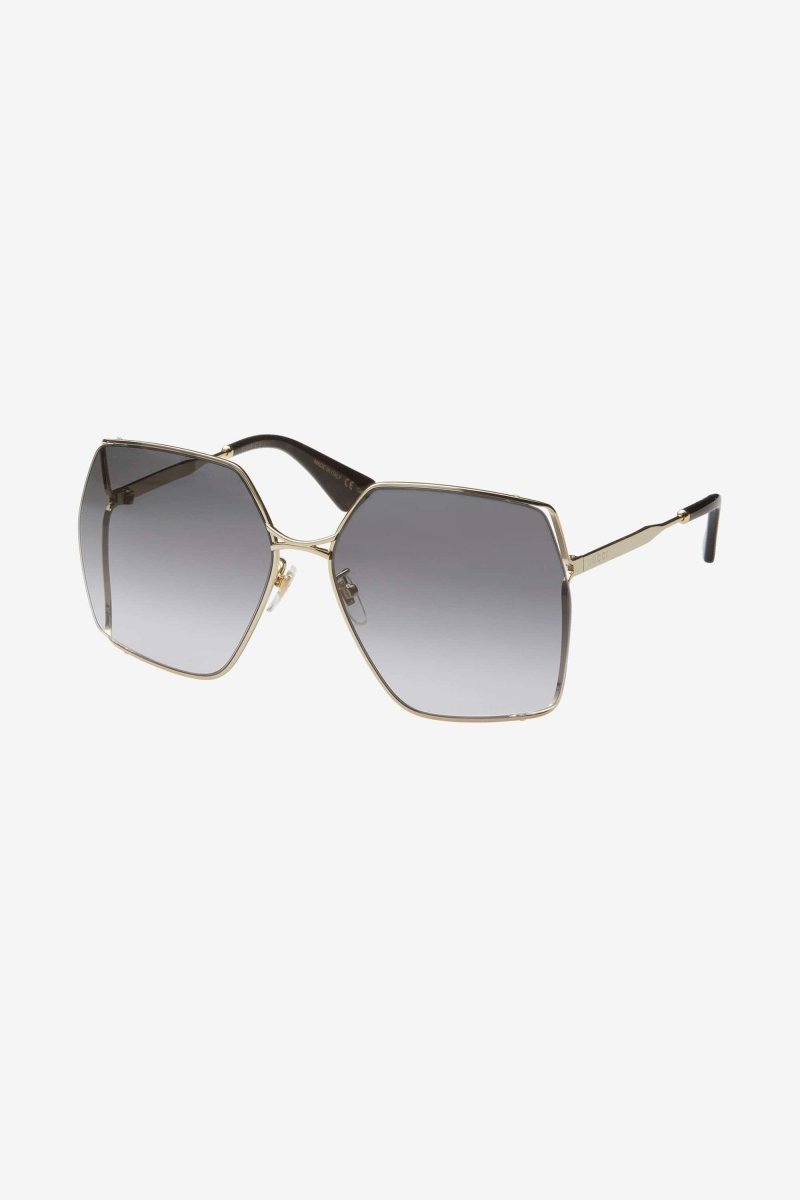 Ultra feminine oversized metal sunglasses – this masculine rectangular shape in black acetate is embellished with a web – LUX VERSE Luxury Designer Fashion Outlet