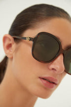 Vintage look round sunglasses – super feminine and easy-to-wear oversize soft square shape in full acetate – LUX VERSE Luxury Designer Fashion Outlet