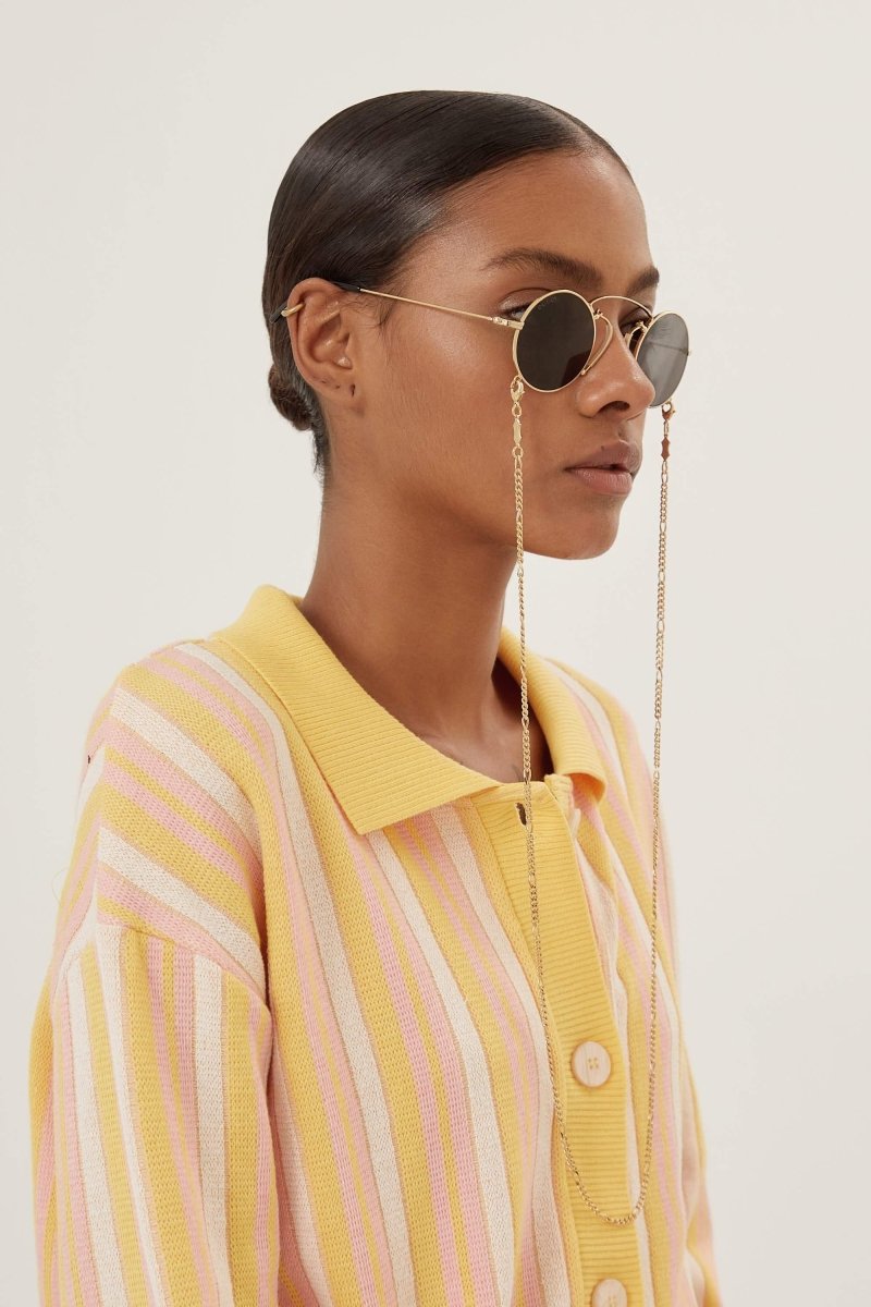 Vintage look round sunglasses inspired on the 20s – the"Pince-nez"is a type of glasses widely used during the 19th and 20th centuries – LUX VERSE Luxury Designer Fashion Outlet