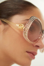 Vintage look sunglasses with Swarovski – waves of colour, nuances and shapes bring back an eclectic vintage look – LUX VERSE Luxury Designer Fashion Outlet