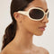 Gucci wrap around ivory sunglasses