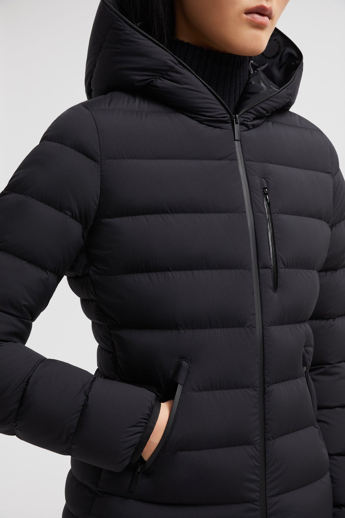 Herbe Short Down Jacket – emblematic of the Matt Black aesthetic, the Herbe short down jacket is equipped – LUX VERSE Luxury Designer Fashion Outlet