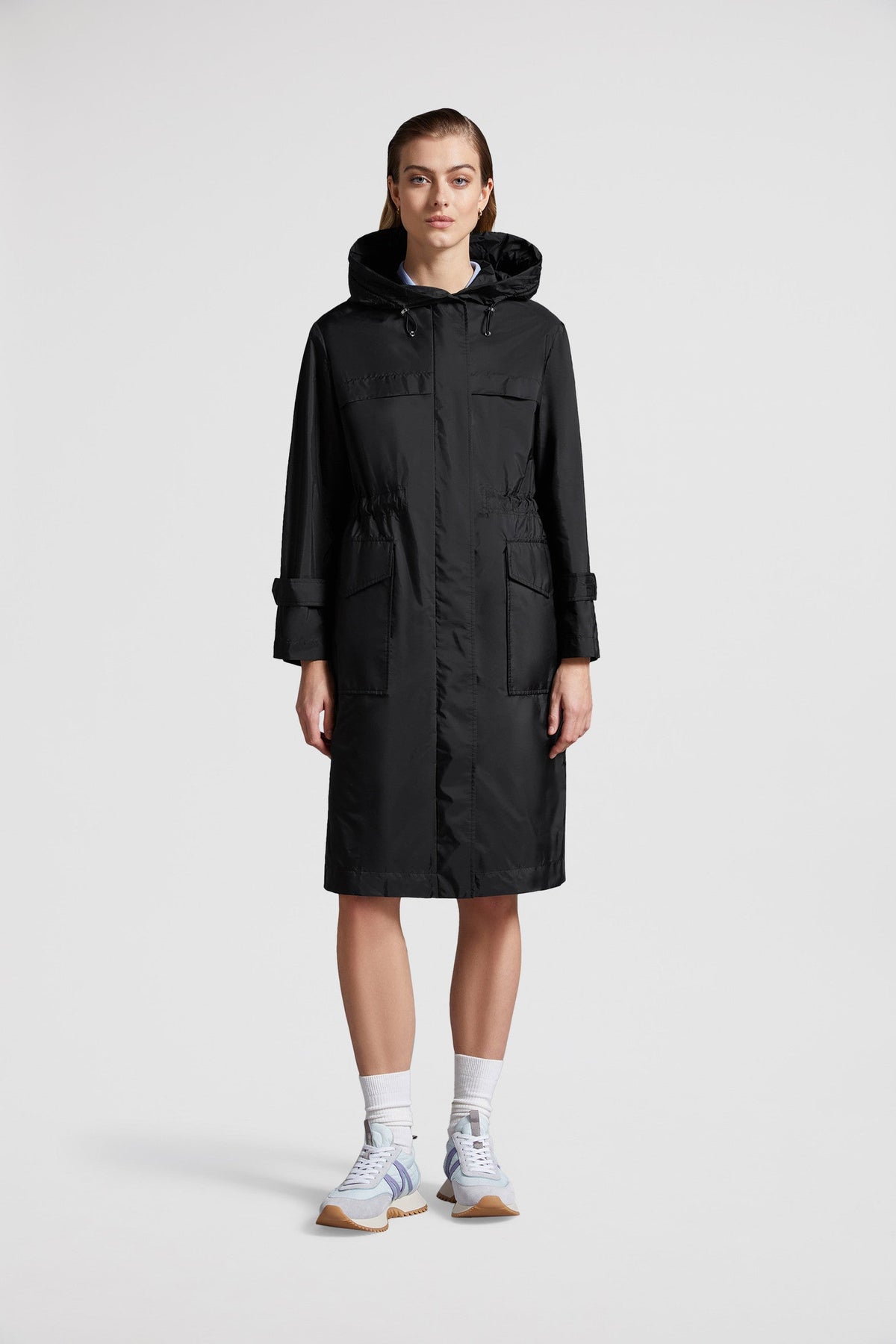 Hiengu Rain Coat – the hooded coat is crafted from rainwear, a very compact nylon fabric, notable for – LUX VERSE Luxury Designer Fashion Outlet