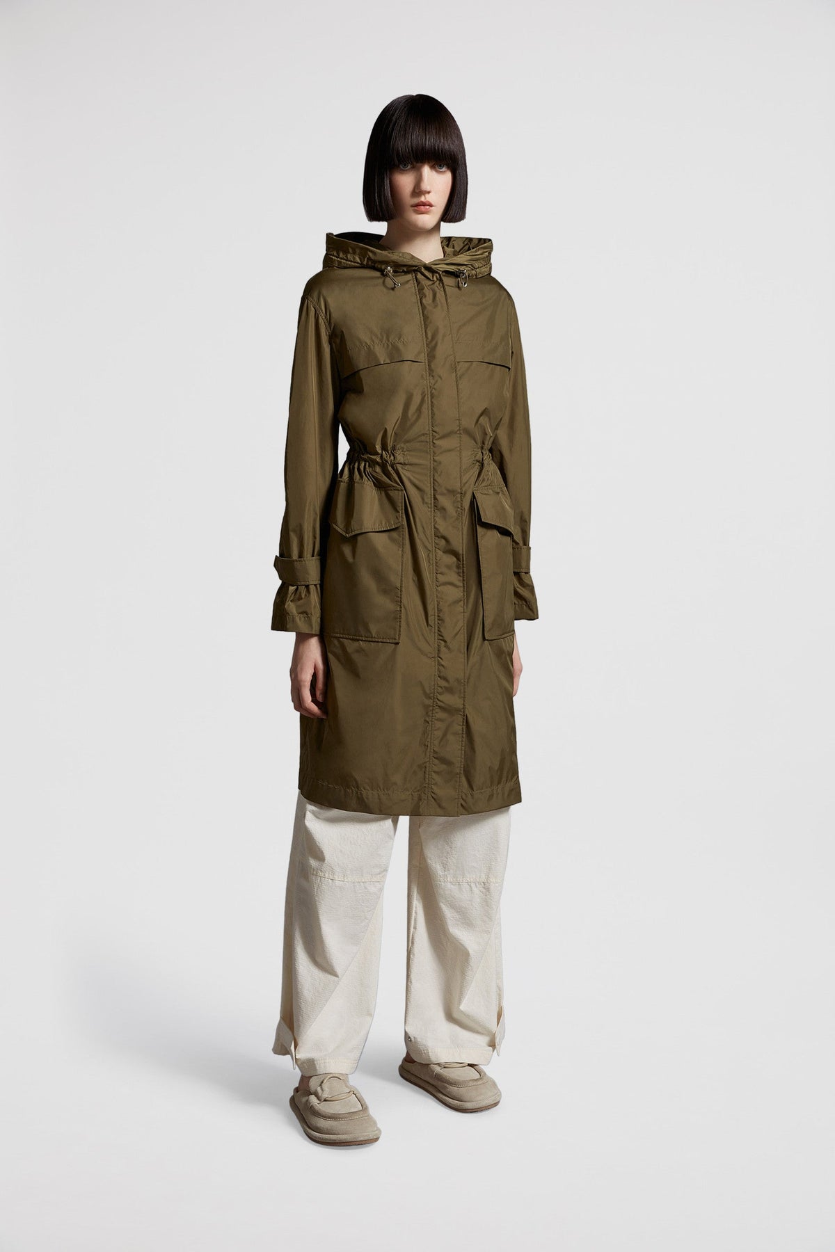Hiengu Rain Coat – the hooded coat is crafted from rainwear, a very compact nylon fabric, notable for – LUX VERSE Luxury Designer Fashion Outlet