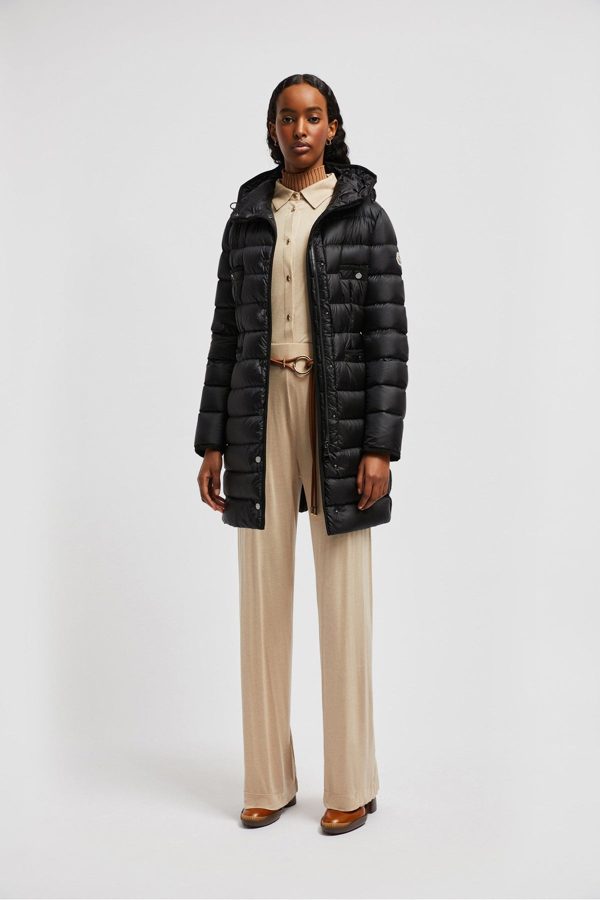 Hirma Long Down Jacket – crafted from longue saison Longue saison lining Down-filled Adjustable hood Zipper – LUX VERSE Luxury Designer Fashion Outlet