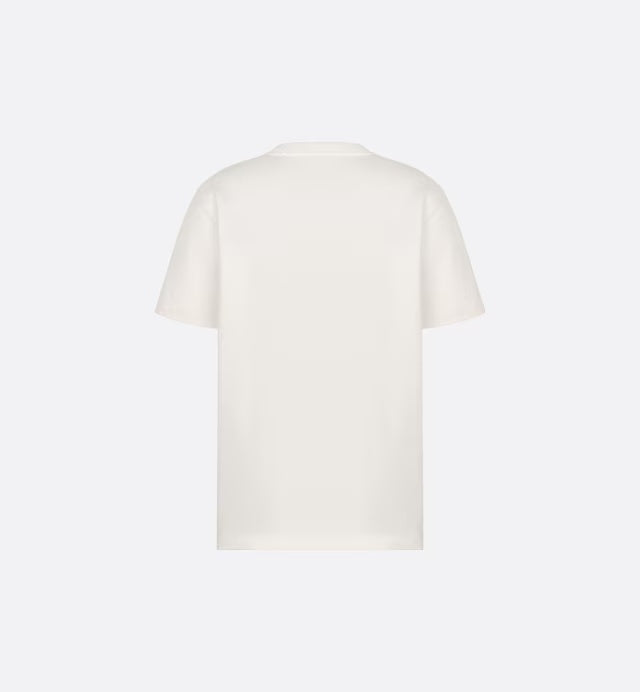 Handwritten Text Relaxed-Fit T-Shirt – the T-shirt showcases the flocked handwritten Christian 1947 signature displaying Mr – LUX VERSE Luxury Designer Fashion Outlet
