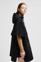 Hooded Down Cape – this cape is crafted from soft wool cloth – LUX VERSE Luxury Designer Fashion Outlet