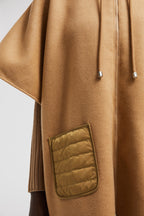 Hooded Down Cape – perfect for layering over other lighter pieces, the design is down-filled and boasts – LUX VERSE Luxury Designer Fashion Outlet