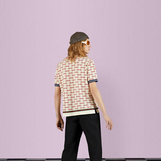 Horsebit print cotton polo shirt