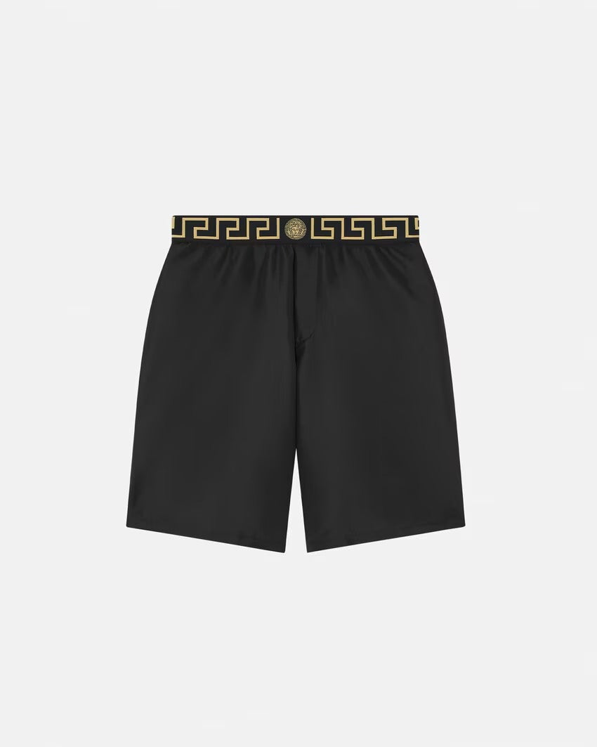 Greca Border Mid Boardshorts – for hygiene purposes we advise to try on this item with personal underwear underneath – LUX VERSE Luxury Designer Fashion Outlet