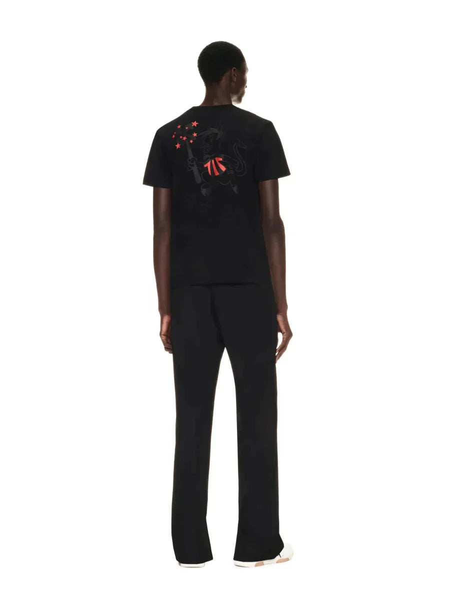 I Support Sport For Change” T-Shirt – red and black evil stampt at back – LUX VERSE Luxury Designer Fashion Outlet