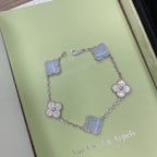 Clover  5 Motif Diamond Purple Chalcedony Bracelet Silver – LUX VERSE Luxury Designer Fashion Outlet