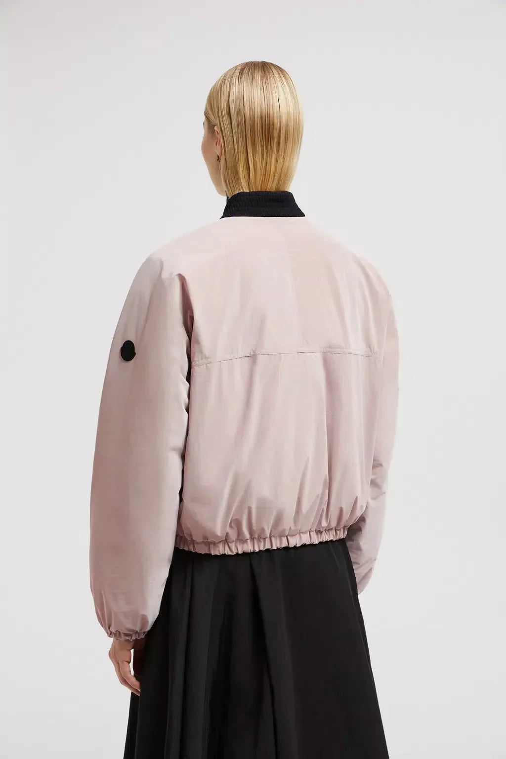 Laives Down Bomber Jacket – crafted from coated nylon, the down jacket comes in a cropped fit – LUX VERSE Luxury Designer Fashion Outlet
