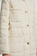 Epafo Mid-Length Down Jacket – the warmer comes in a mid-length, collarless silhouette and is finished with – LUX VERSE Luxury Designer Fashion Outlet