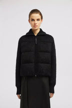 Padded Wool & Mohair Zip-Up Cardigan – designed with supreme wearability in mind, drawstring fastening on the waist adapts – LUX VERSE Luxury Designer Fashion Outlet