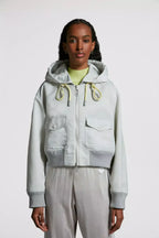 Briseo Satin Bomber Jacket – a curved silhouette is contrasted with an elastic belt that cinches the waist – LUX VERSE Luxury Designer Fashion Outlet