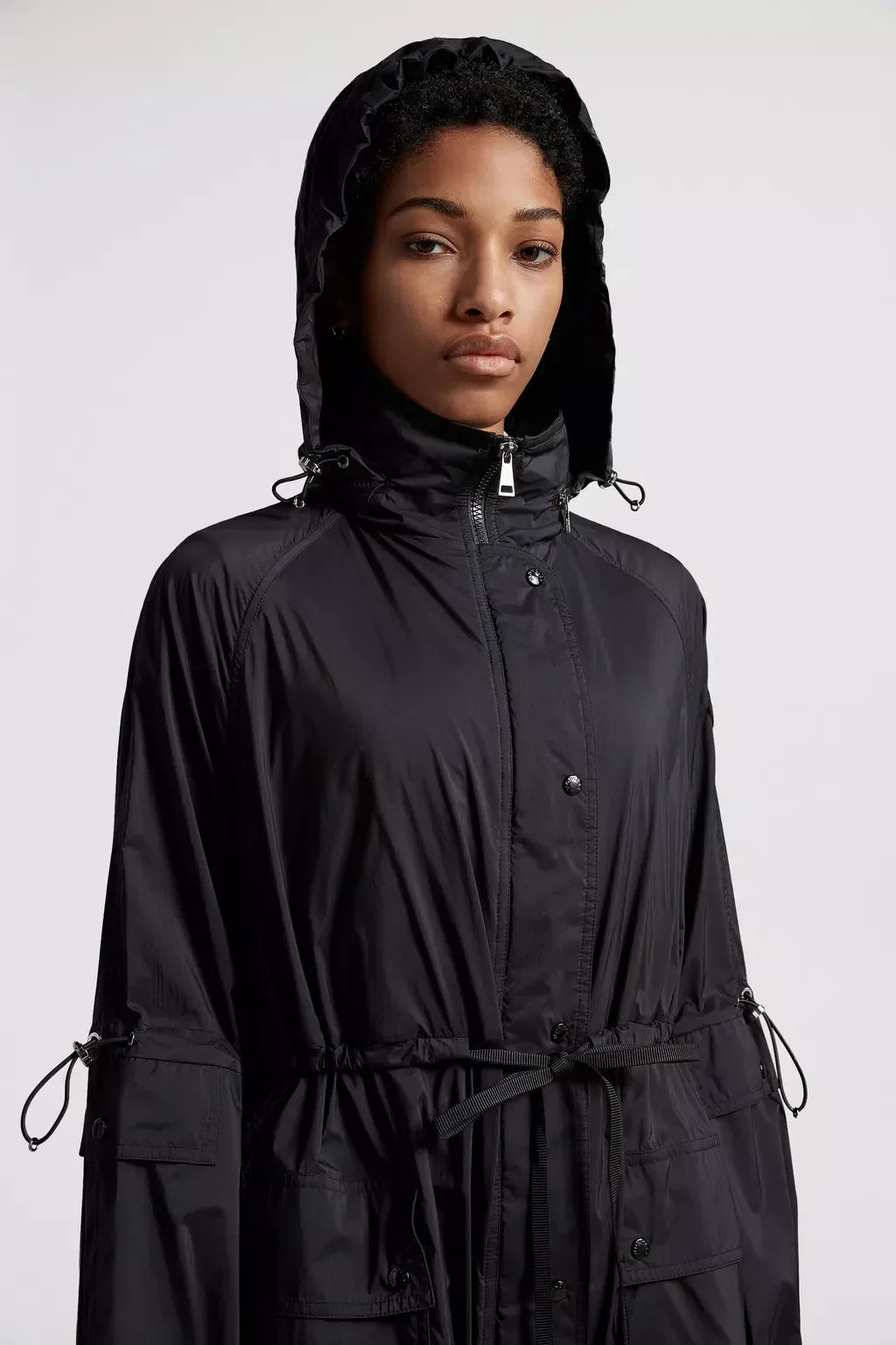 Lins Parka – a curved silhouette is contrasted with an elastic belt that cinches the waist – LUX VERSE Luxury Designer Fashion Outlet