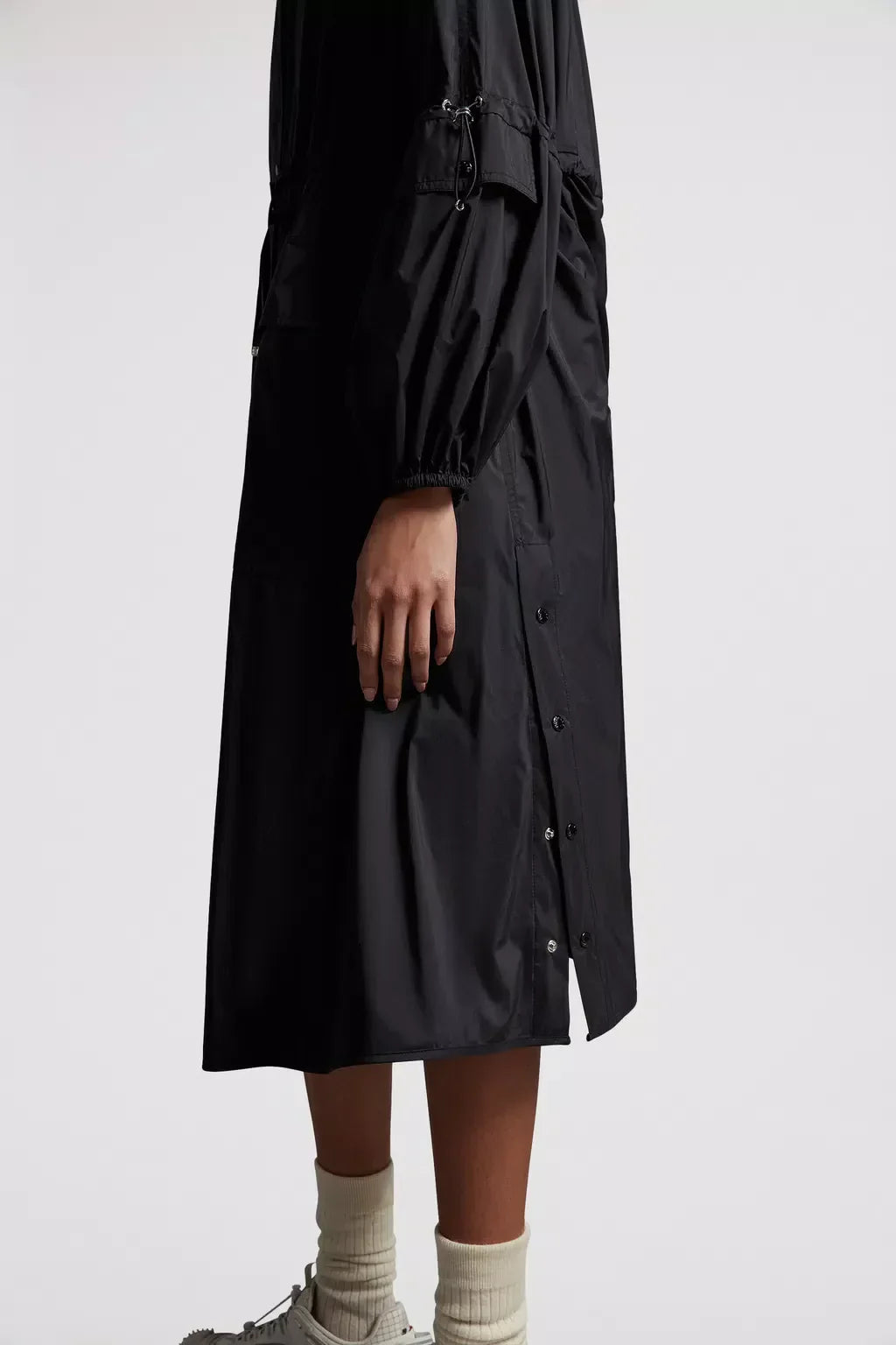 Lins Parka – a curved silhouette is contrasted with an elastic belt that cinches the waist – LUX VERSE Luxury Designer Fashion Outlet