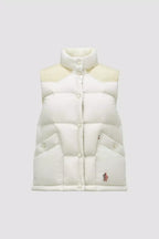 Sorapis Down Vest – the puffer vest is finished with a canvas yoke and practical patch pockets – LUX VERSE Luxury Designer Fashion Outlet