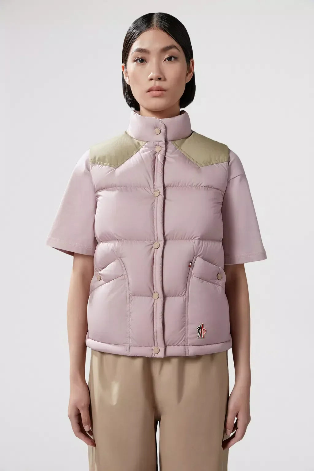 Sorapis Down Vest – the puffer vest is finished with a canvas yoke and practical patch pockets – LUX VERSE Luxury Designer Fashion Outlet