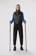 Gumiane Down Vest – the lightweight warmer is finished with a pull-pout hood and reflective details – LUX VERSE Luxury Designer Fashion Outlet