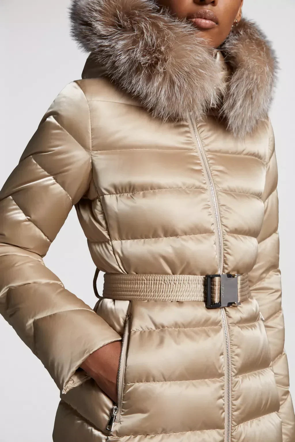Cupidone Short Down Jacket – crafted from nylon satin, the hooded puffer jacket is finished with a cozy – LUX VERSE Luxury Designer Fashion Outlet