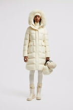 Blain Long Down Jacket – a precious detail, the hood is embellished with a detachable cashmere trim – LUX VERSE Luxury Designer Fashion Outlet