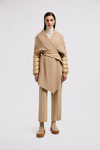 Wool Felt Cape – crafted from wool felt, the belted design is enhanced with down-filled longue saison – LUX VERSE Luxury Designer Fashion Outlet