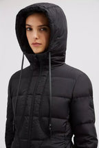 Idocrase Long Down Jacket – the long puffer is crafted from lightweight nylon and features a hood for added – LUX VERSE Luxury Designer Fashion Outlet