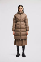 Brou Long Down Jacket – enhancing the coat with a fit-and-flare shape, the waist features an adjustable – LUX VERSE Luxury Designer Fashion Outlet
