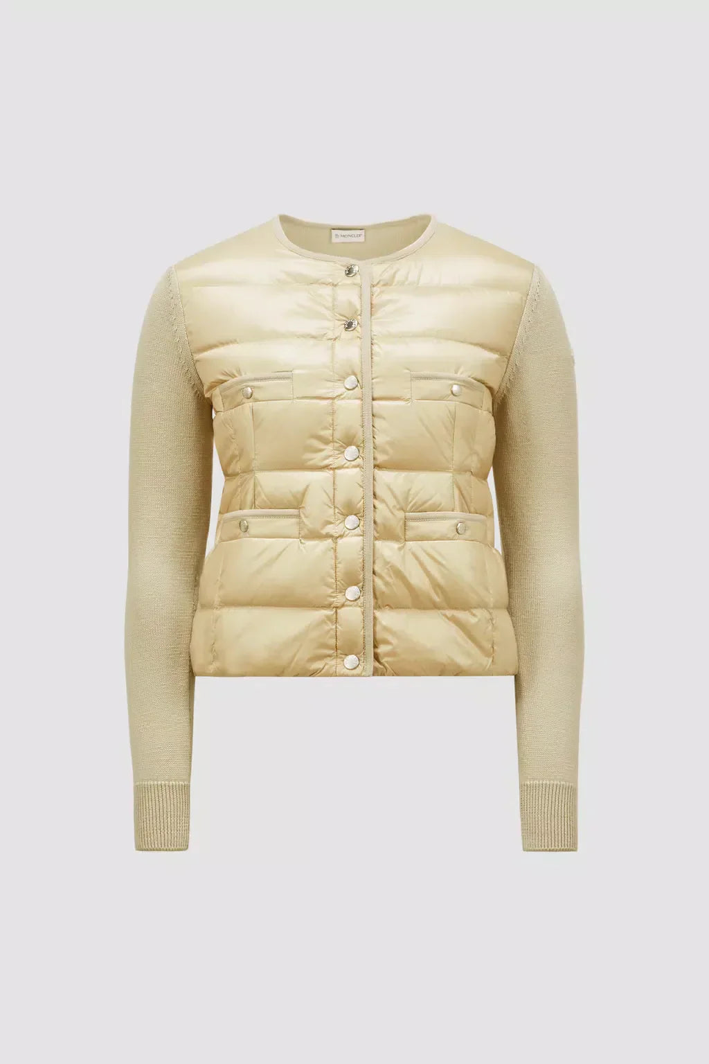 Padded Wool Cardigan – water-repellent, recycled nylon technique provides protection, while recycled longue – LUX VERSE Luxury Designer Fashion Outlet