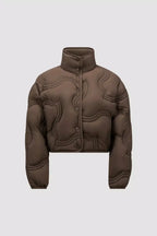 Beryl Short Down Jacket – a visually striking design, the Beryl down jacket's geometric pattern is reminiscent – LUX VERSE Luxury Designer Fashion Outlet