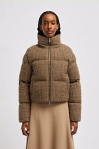 Seboune Short Down Jacket – the short puffer is crafted from wool bouclé with a traditional checked motif while – LUX VERSE Luxury Designer Fashion Outlet