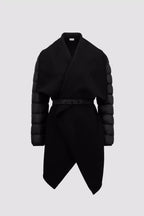 Wool Felt Cape – crafted from wool felt and longue saison Down-filled Elasticized belt Logo patch – LUX VERSE Luxury Designer Fashion Outlet