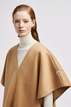 Wool & Nylon Cape – crafted from wool and nylon blend Snap button closure – LUX VERSE Luxury Designer Fashion Outlet