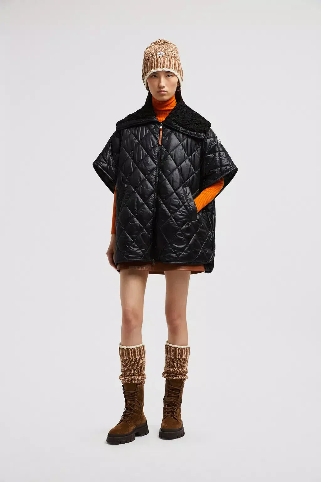 Padded Cape – a plush teddy collar completes the style – LUX VERSE Luxury Designer Fashion Outlet