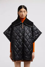 Padded Cape – the padded design is crafted from diamond-quilted nylon, offering warmth while – LUX VERSE Luxury Designer Fashion Outlet