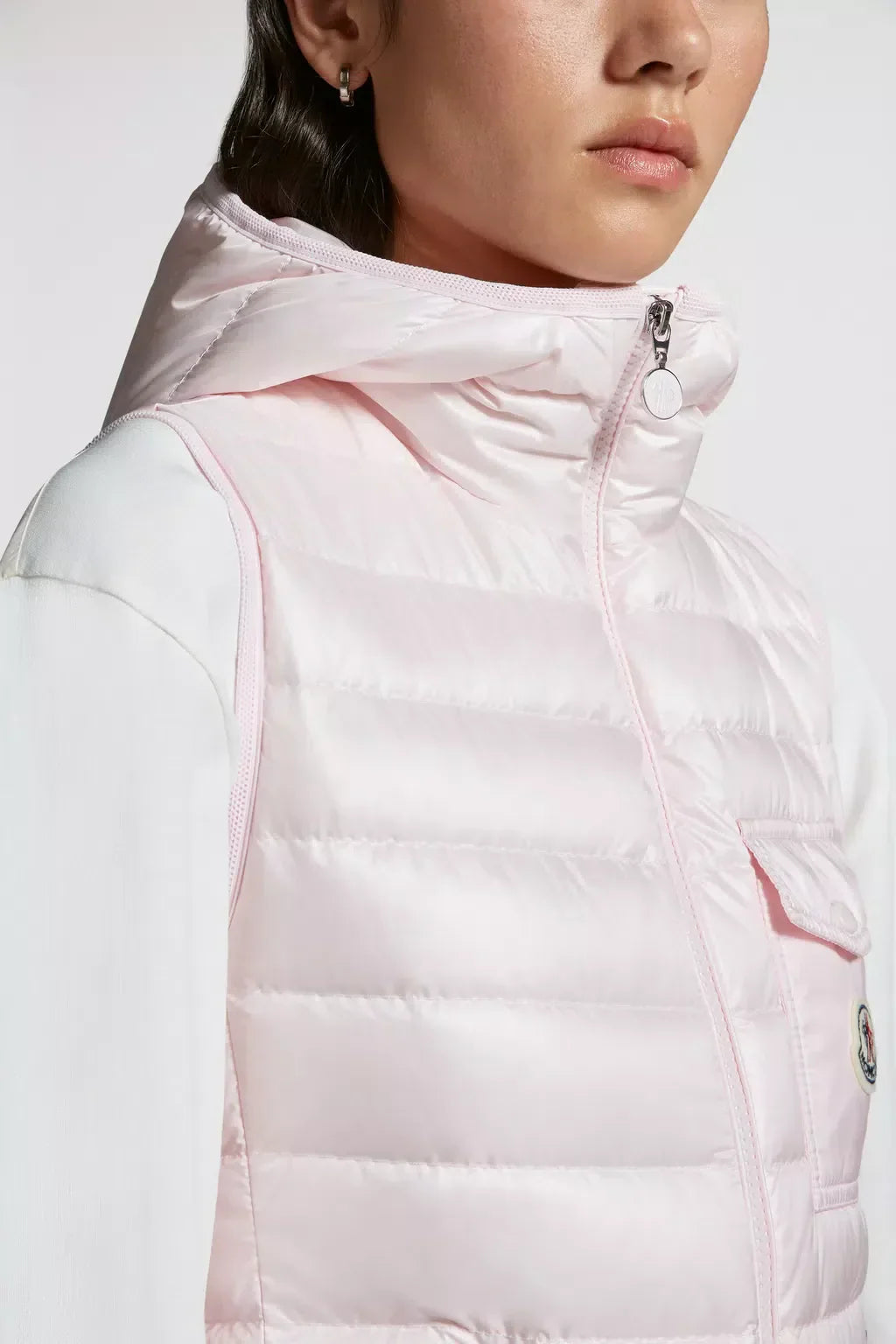 Glygos Down Vest – crafted from longue saison Longue saison lining Down-filled Hood Inner front flap – LUX VERSE Luxury Designer Fashion Outlet