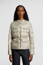 Echione Short Down Jacket – a duchesse trim and gold-toned hardware completes the look – LUX VERSE Luxury Designer Fashion Outlet